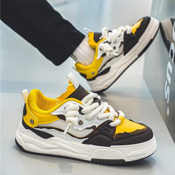 YELLOW & BROWN MENS IMPORTED SNEAKERS - Image 2