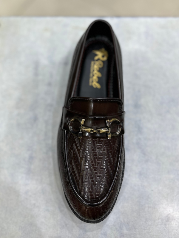 TEXTURED DARK BROWN FORMAL BELLY SHOES - Image 3