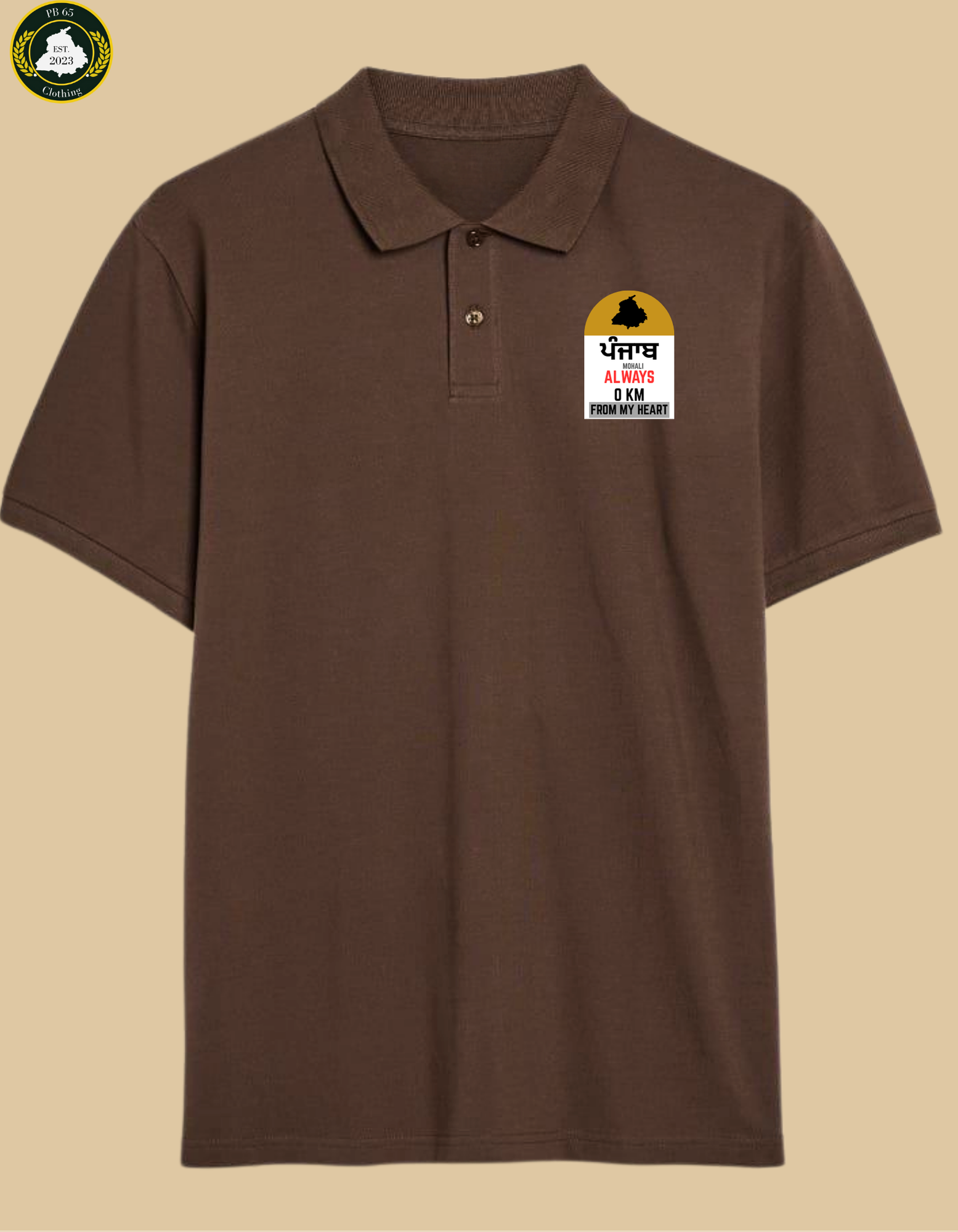 PANJAB ALWAYS 0 KM FROM MY HEART POLO TSHIRT.