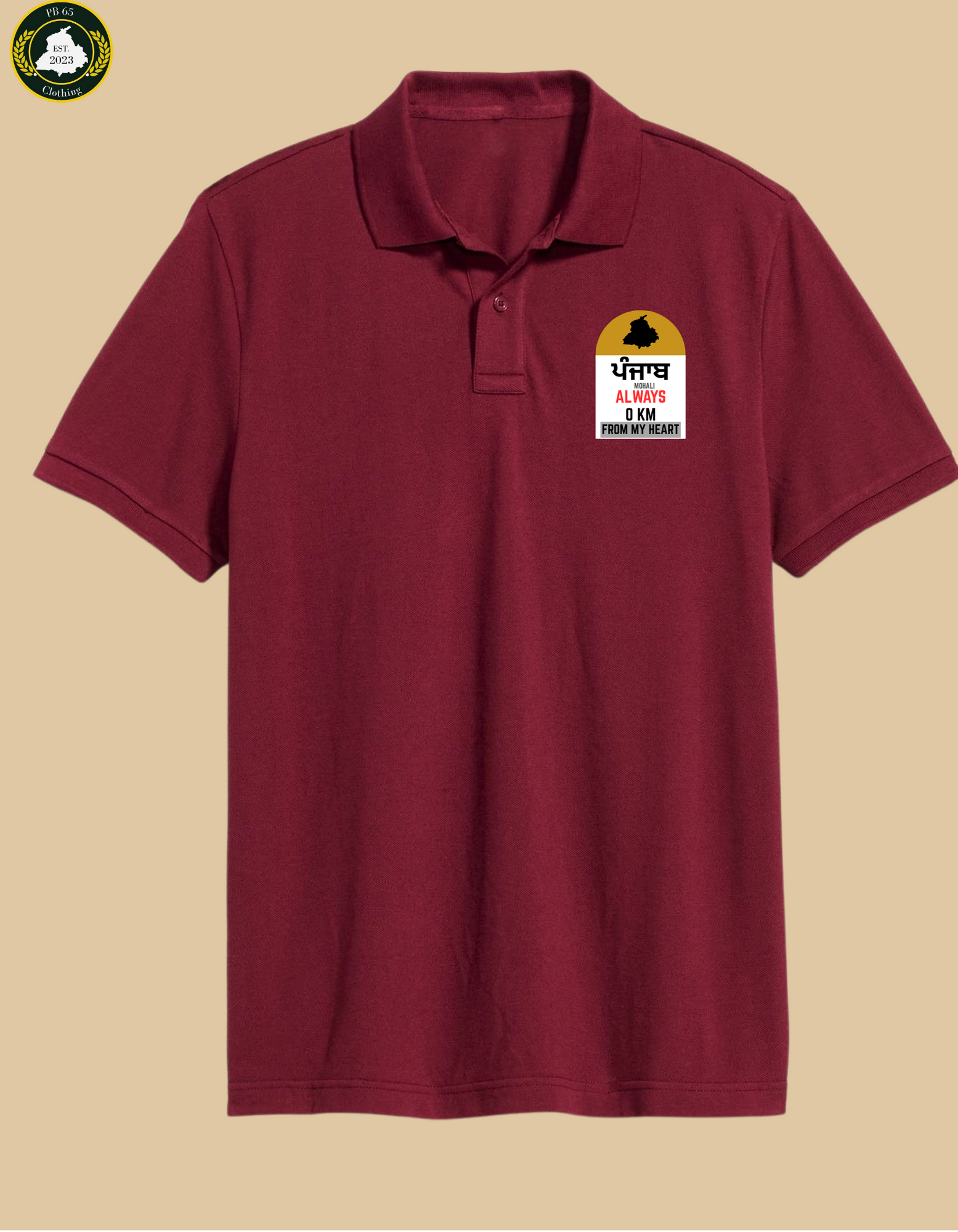 PANJAB ALWAYS 0 KM FROM MY HEART POLO TSHIRT. - Image 3