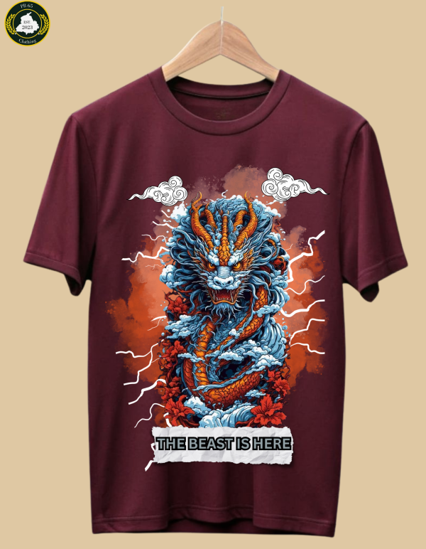 THE BEAST IS HERE DRAGON OVERSIZED TSHIRT.