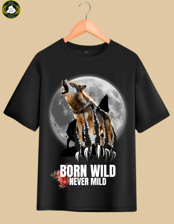 BORN WILD WOLF OVERSIZED TSHIRT. - Image 2