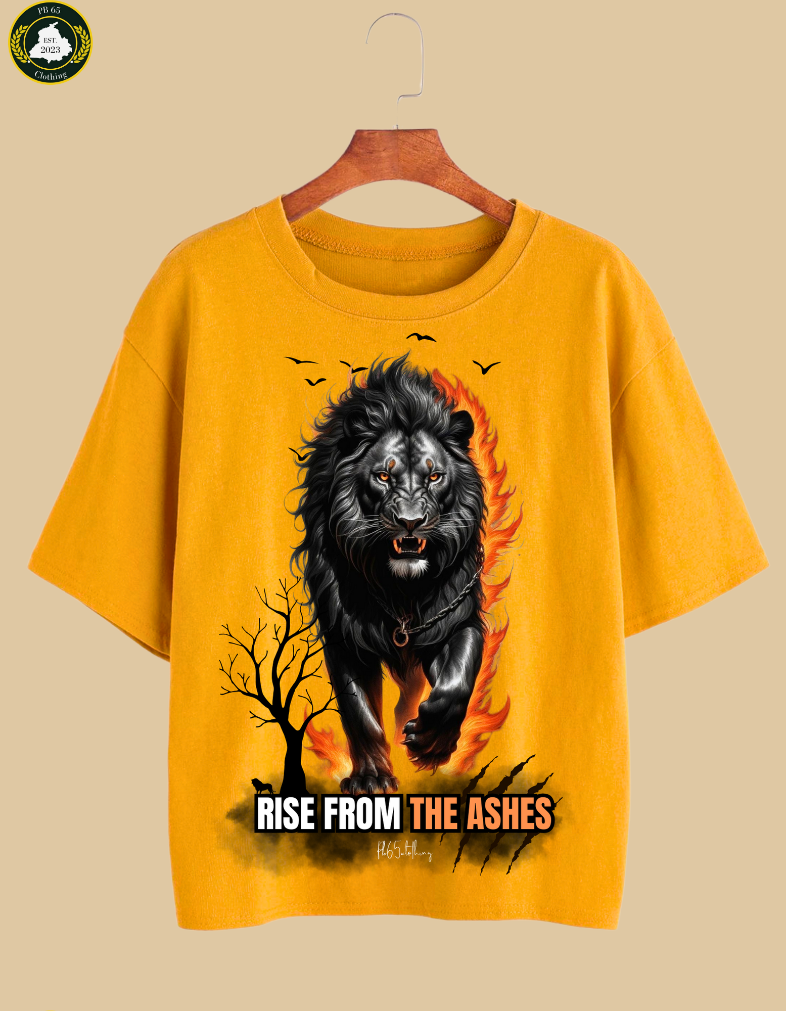 RISE FROM THE ASHES LION OVERSIZED TSHIRT.