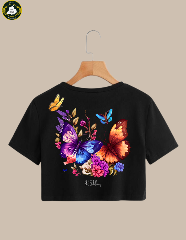 BUTTERFLY PRINT CROP TOP. - Image 2
